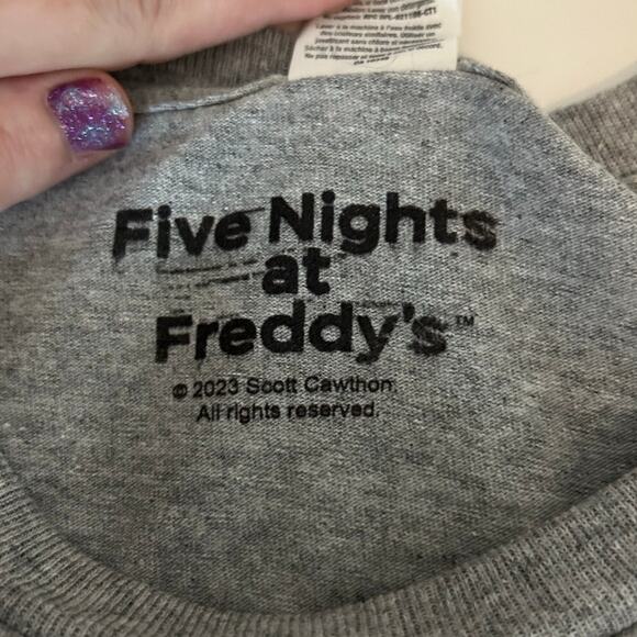 FIVE NIGHTS AT FREDDY'S Graphic Tee NEW Long Sleeve Gray Size M - Picture 6 of 6
